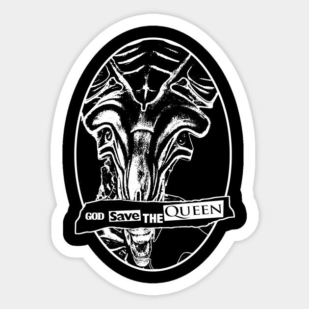 God Save The Alien Queen Sticker by Zefkiel